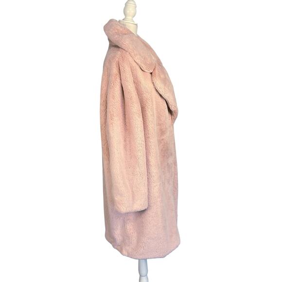 Adrienne Landeau Luxurious Faux Fur Overcoat Pale Pink Women's Plus Size 1X - Picture 4 of 9